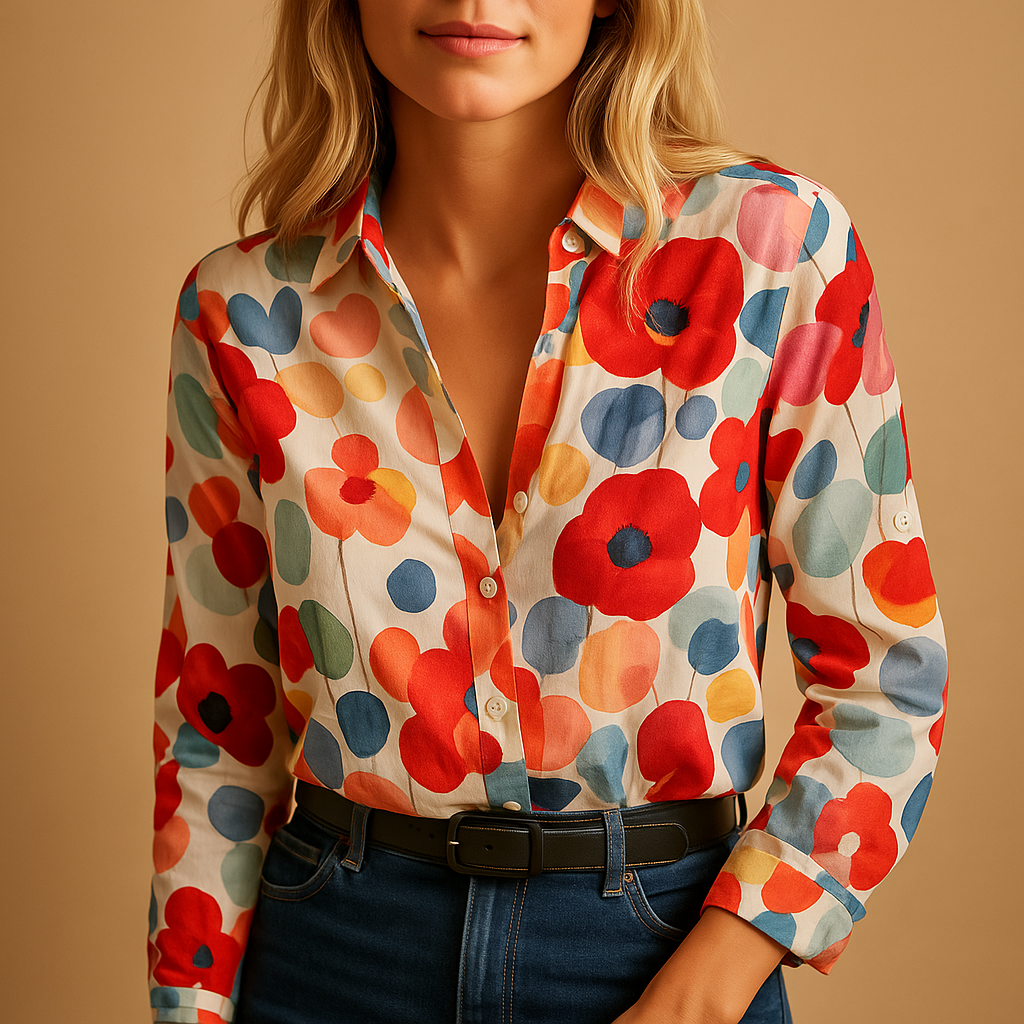 Floral Lightweight Women's Blouse | Breathable Fabric | Casual Spring and Summer Top