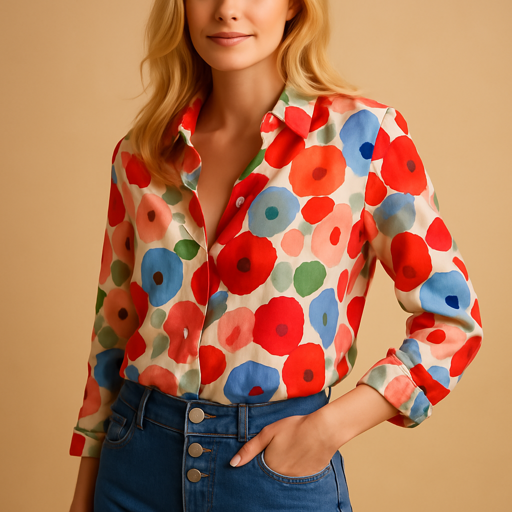 Floral Lightweight Women's Blouse | Breathable Fabric | Casual Spring and Summer Top