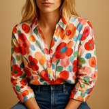Floral Lightweight Women's Blouse | Breathable Fabric | Casual Spring and Summer Top