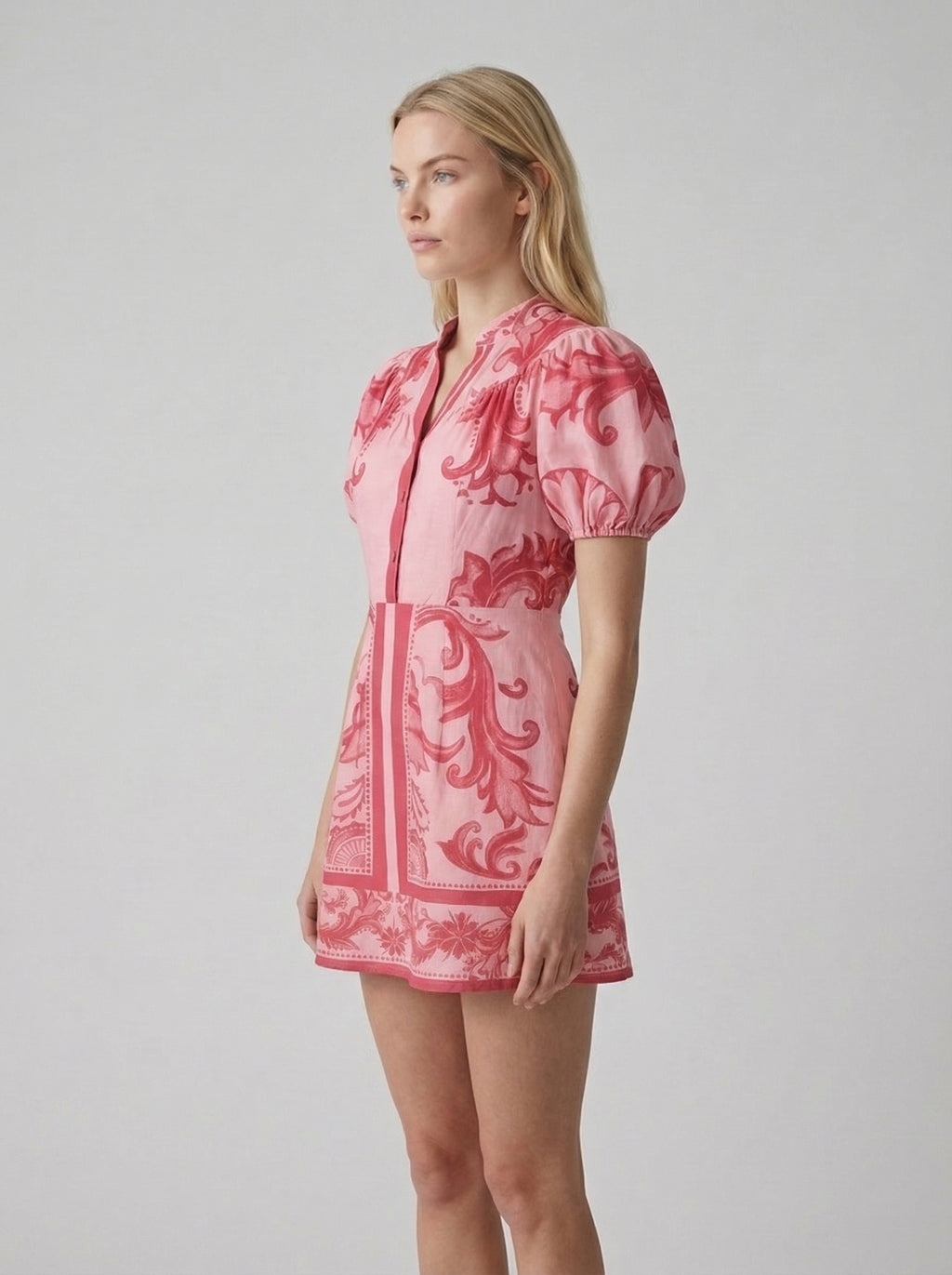 Floral Linen Cocktail Dress - Organic Fabric - Summer Style for Casual Events