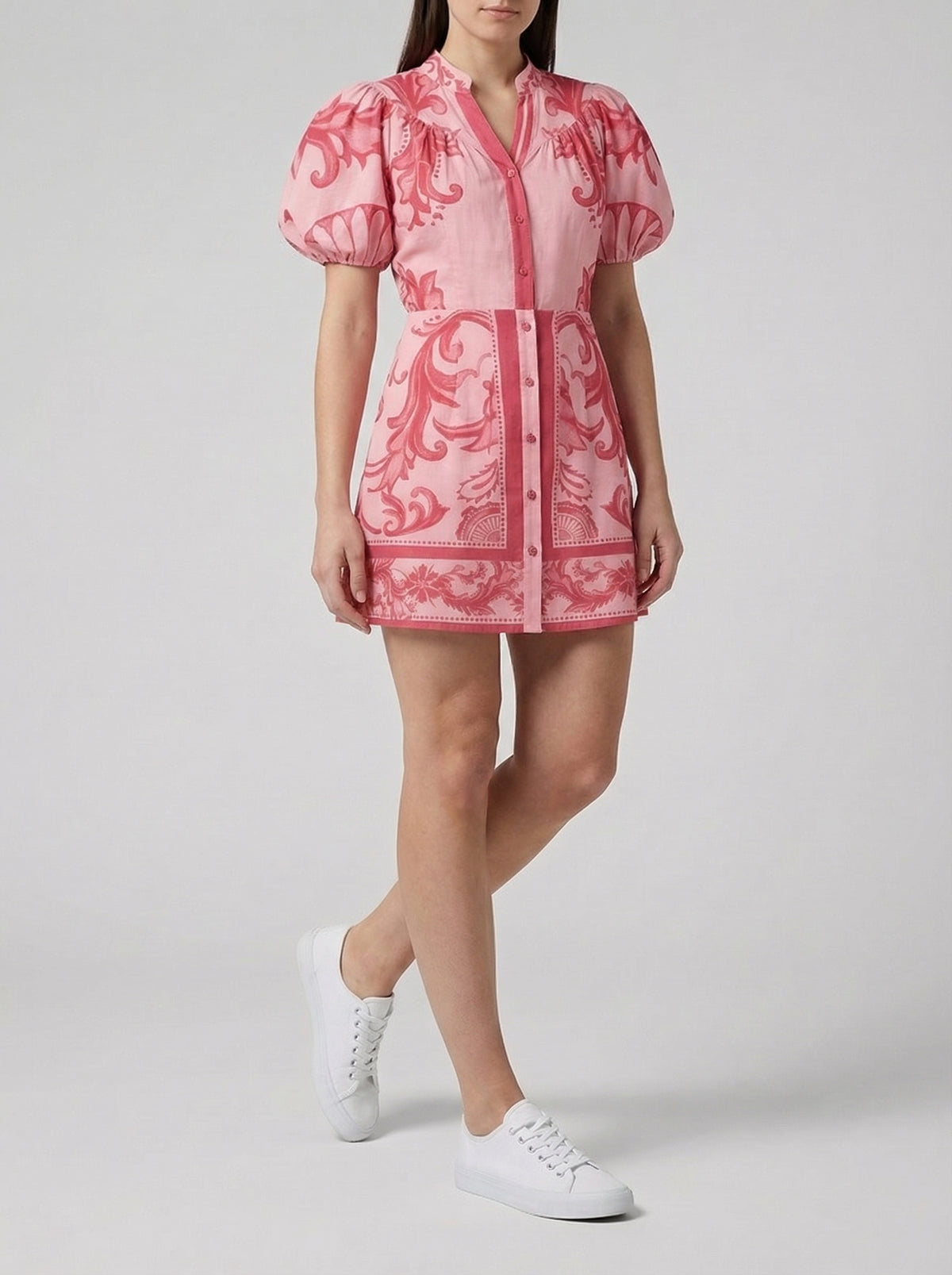 Floral Linen Cocktail Dress - Organic Fabric - Summer Style for Casual Events