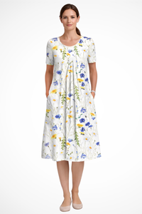 Floral Maxi Summer Dress | Short Sleeve | Perfect for Festive Occasions