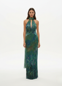Floral Maxi Dress in Soft Fabric - Monet-Inspired for Summer Parties