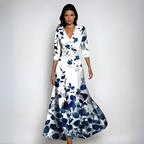 Floral Cotton Short Sleeve Dress - Casual Summer Outfit for Women