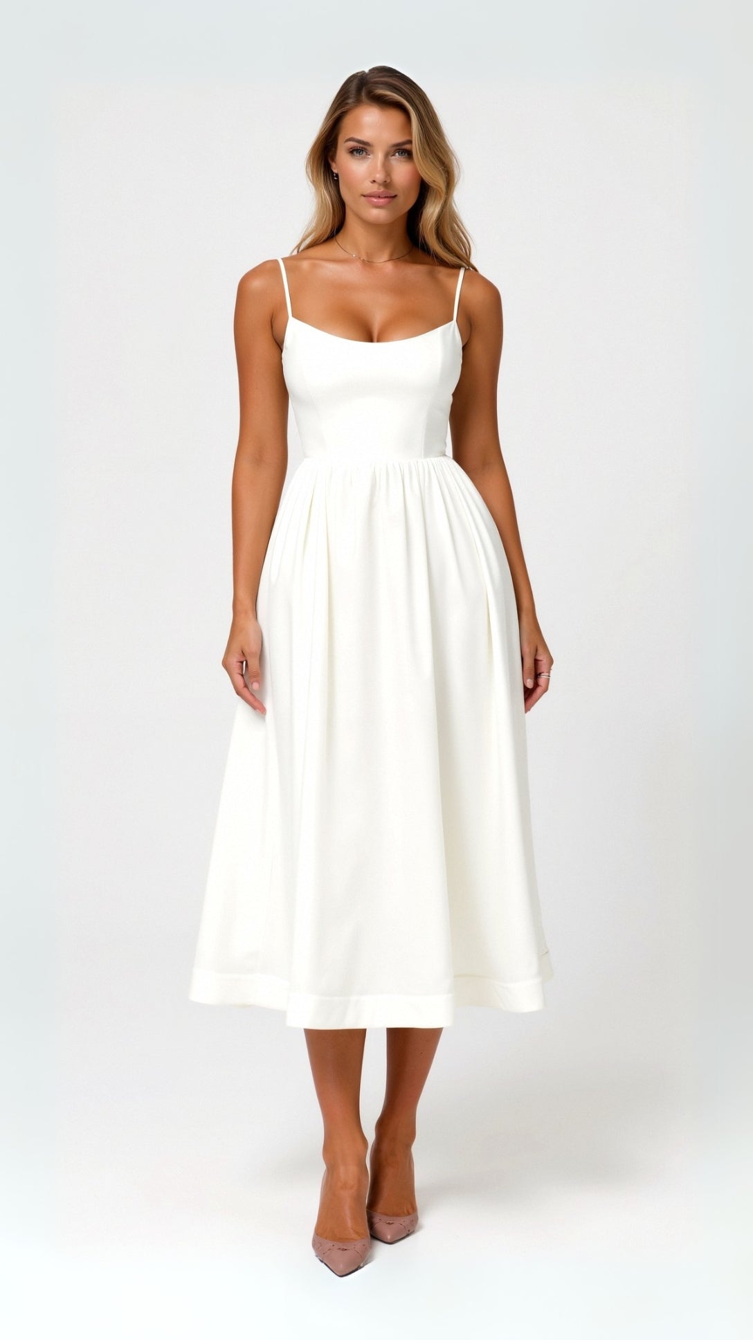 Flowy Midi Dress for Women | Lightweight Fabric | Casual Elegance for Everyday Wear