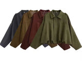 Oversized Pocket Jacket in Suede Style – Casual Wear, Everyday Outfits
