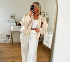 Oversized Pocket Jacket in Suede Style – Casual Wear, Everyday Outfits