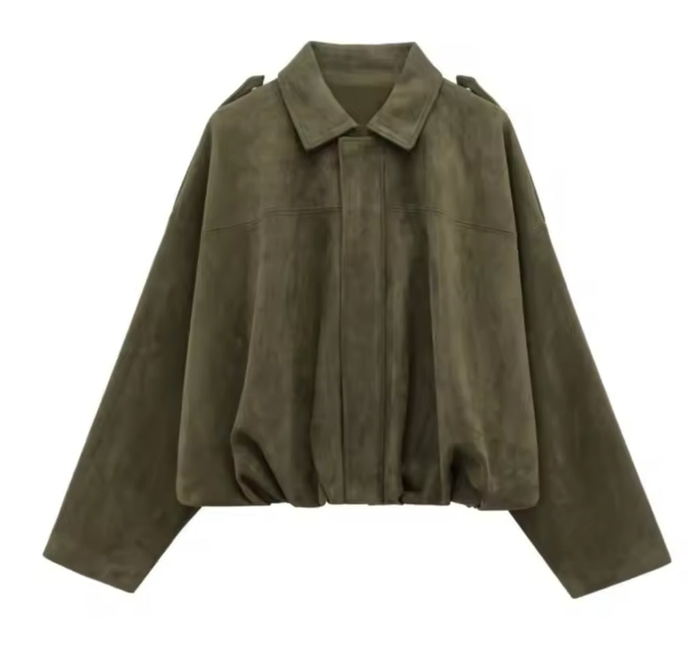 Oversized Pocket Jacket in Suede Style – Casual Wear, Everyday Outfits