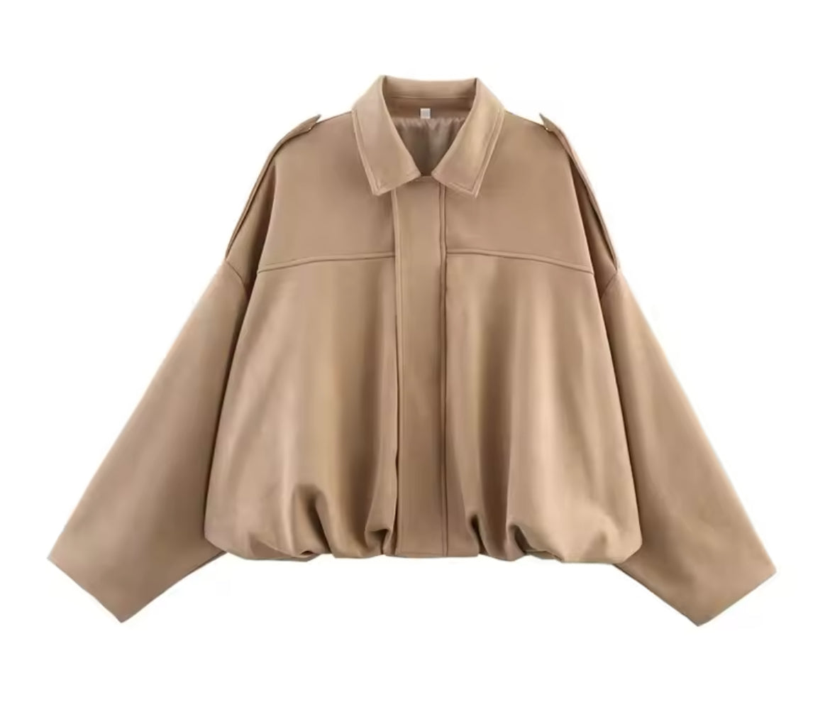 Oversized Pocket Jacket in Suede Style – Casual Wear, Everyday Outfits