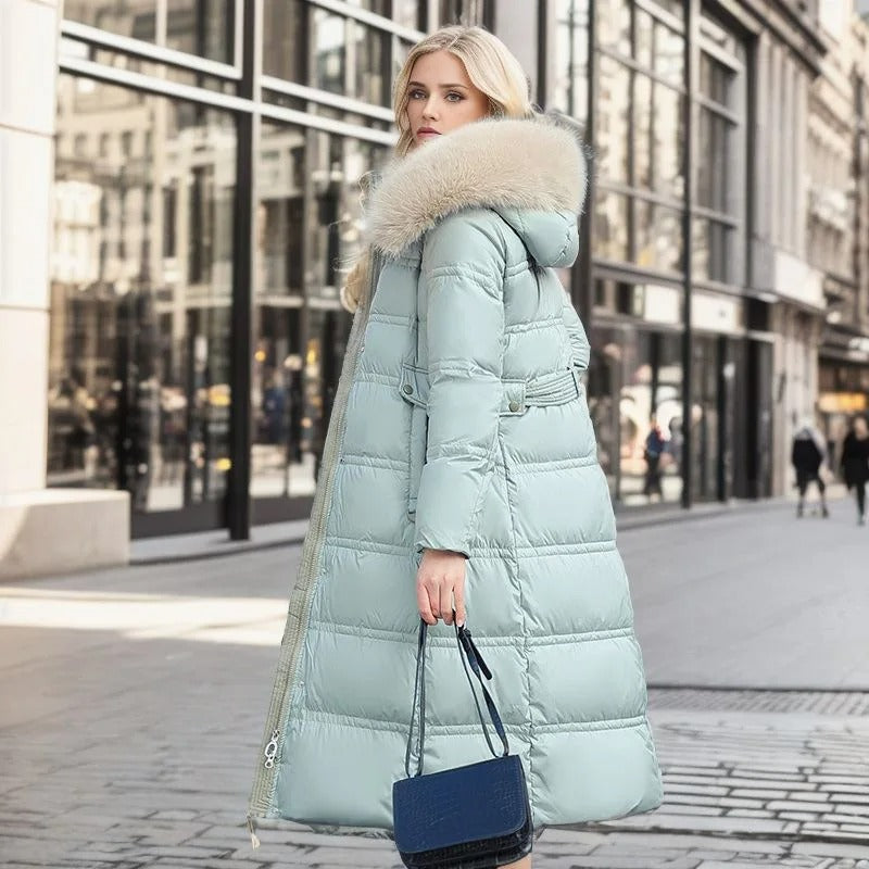Women's Fur-Hooded Winter Parka – Loose Fit Outdoor Coat