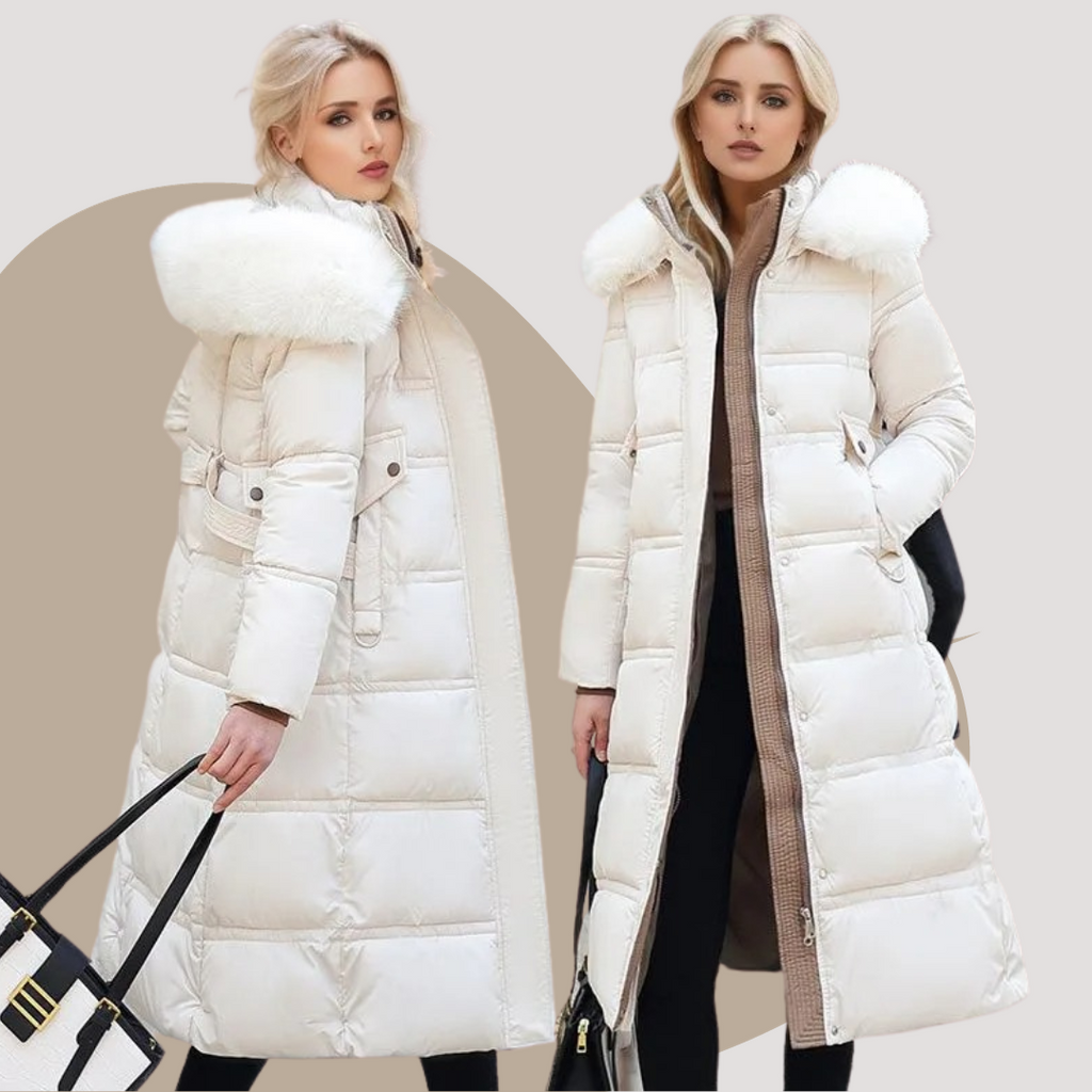 Women's Fur-Hooded Winter Parka – Loose Fit Outdoor Coat