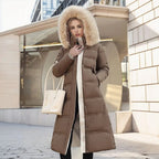 Women's Fur-Hooded Winter Parka – Loose Fit Outdoor Coat