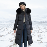 Women's Fur-Hooded Winter Parka – Loose Fit Outdoor Coat