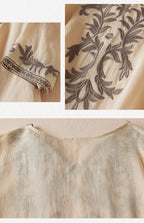 Garden Embroidery Midi Dress in Cotton for Casual Spring Outings