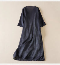 Garden Embroidery Midi Dress in Cotton for Casual Spring Outings