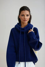 Women's Relaxed Roll Neck Jumper – Soft Knit – Marine