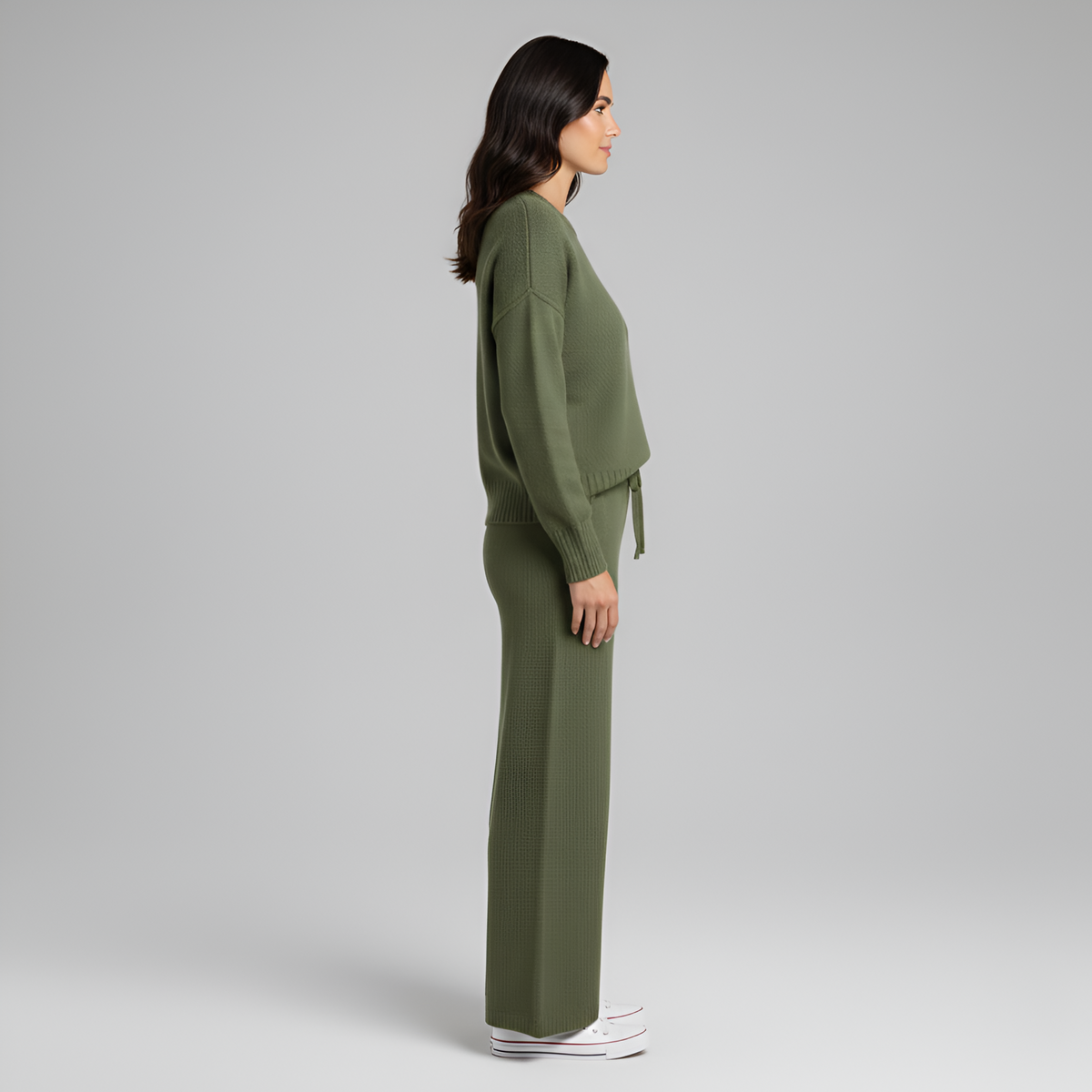 Soft Knit Women's Loungewear Set - Comfortable Casual Outfit for Home Relaxation