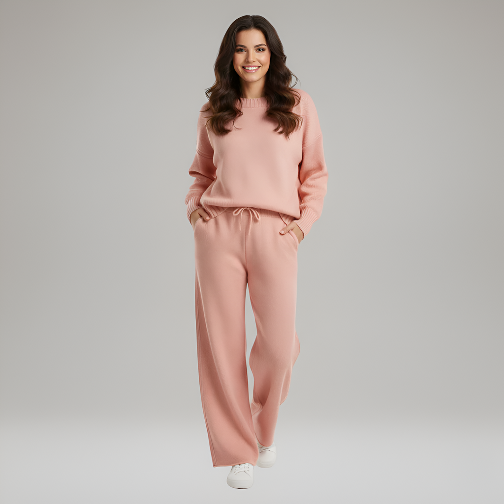 Soft Knit Women's Loungewear Set - Comfortable Casual Outfit for Home Relaxation
