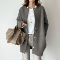Women's Classic Knit Cardigan – Relaxed Fit – Grey