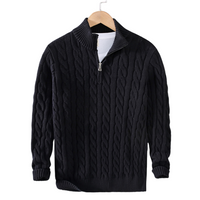Half Zip Knit Sweater - Cozy Pullover for Casual Fall and Winter Layering - Available in Various Colors