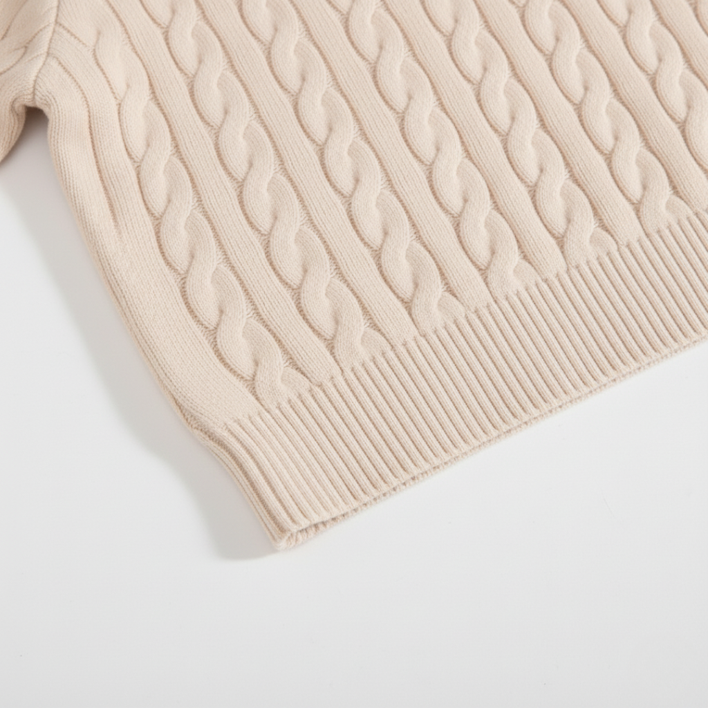Half Zip Knit Sweater - Cozy Pullover for Casual Fall and Winter Layering - Available in Various Colors