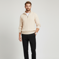 Half Zip Knit Sweater - Cozy Pullover for Casual Fall and Winter Layering - Available in Various Colors