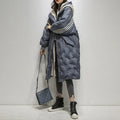 Women's Hooded Plush Puffer Jacket – Blue