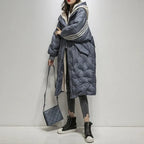 Women's Hooded Plush Puffer Jacket – Blue