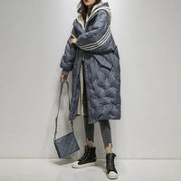 Women's Hooded Plush Puffer Jacket – Blue