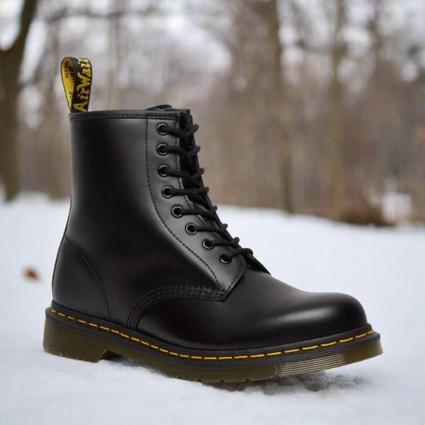 Unisex Lace-Up Boots with Padded Insole – Black