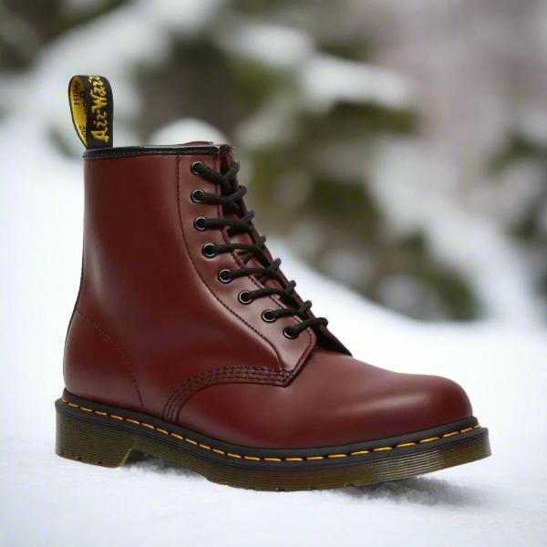 Unisex Lace-Up Boots with Padded Insole – Burgundy