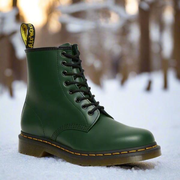 Unisex Lace-Up Boots with Padded Insole – Green