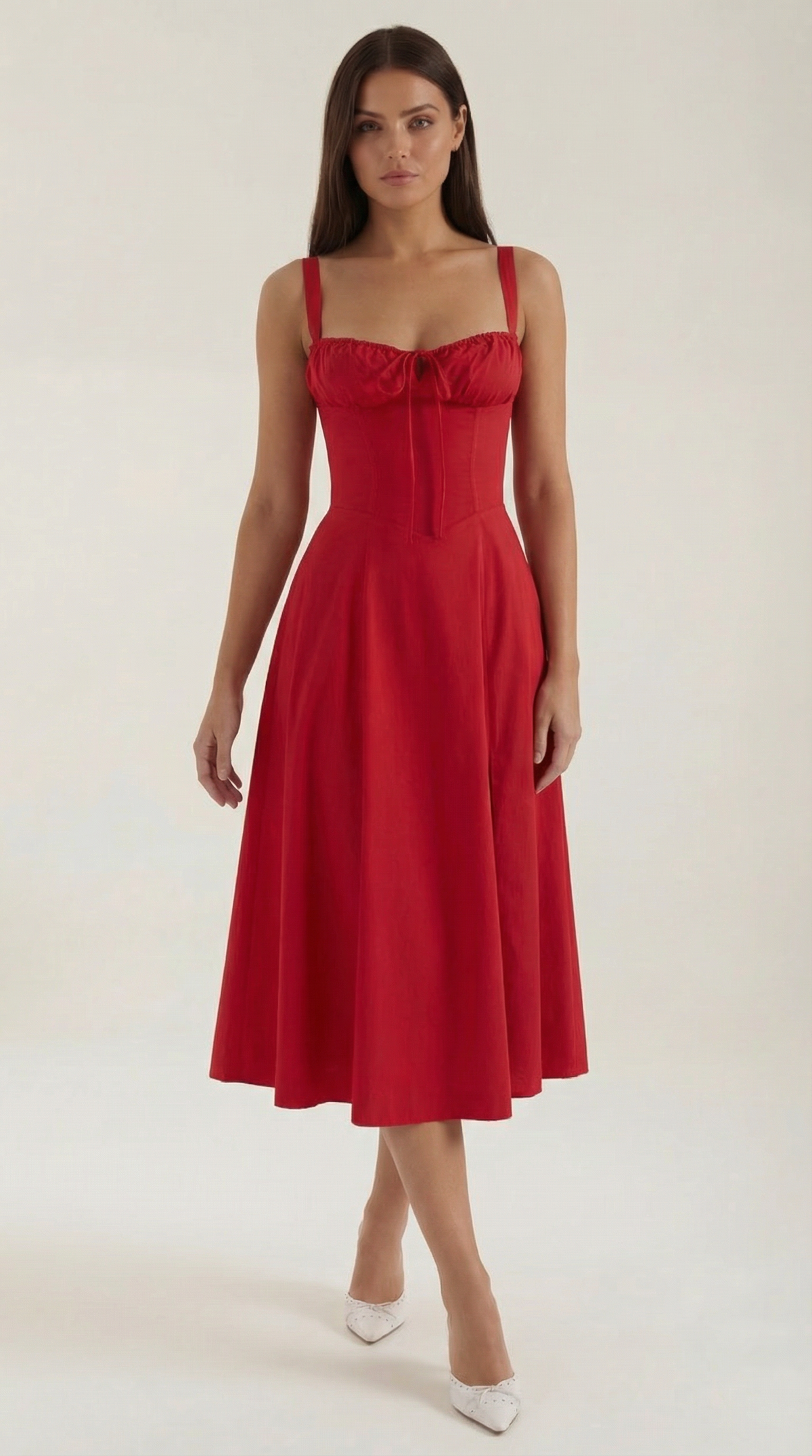 Jade Laced Midi Dress - Elegant Casual Wear for Women - Perfect for Parties and Events