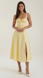 Jade Laced Midi Dress - Elegant Casual Wear for Women - Perfect for Parties and Events