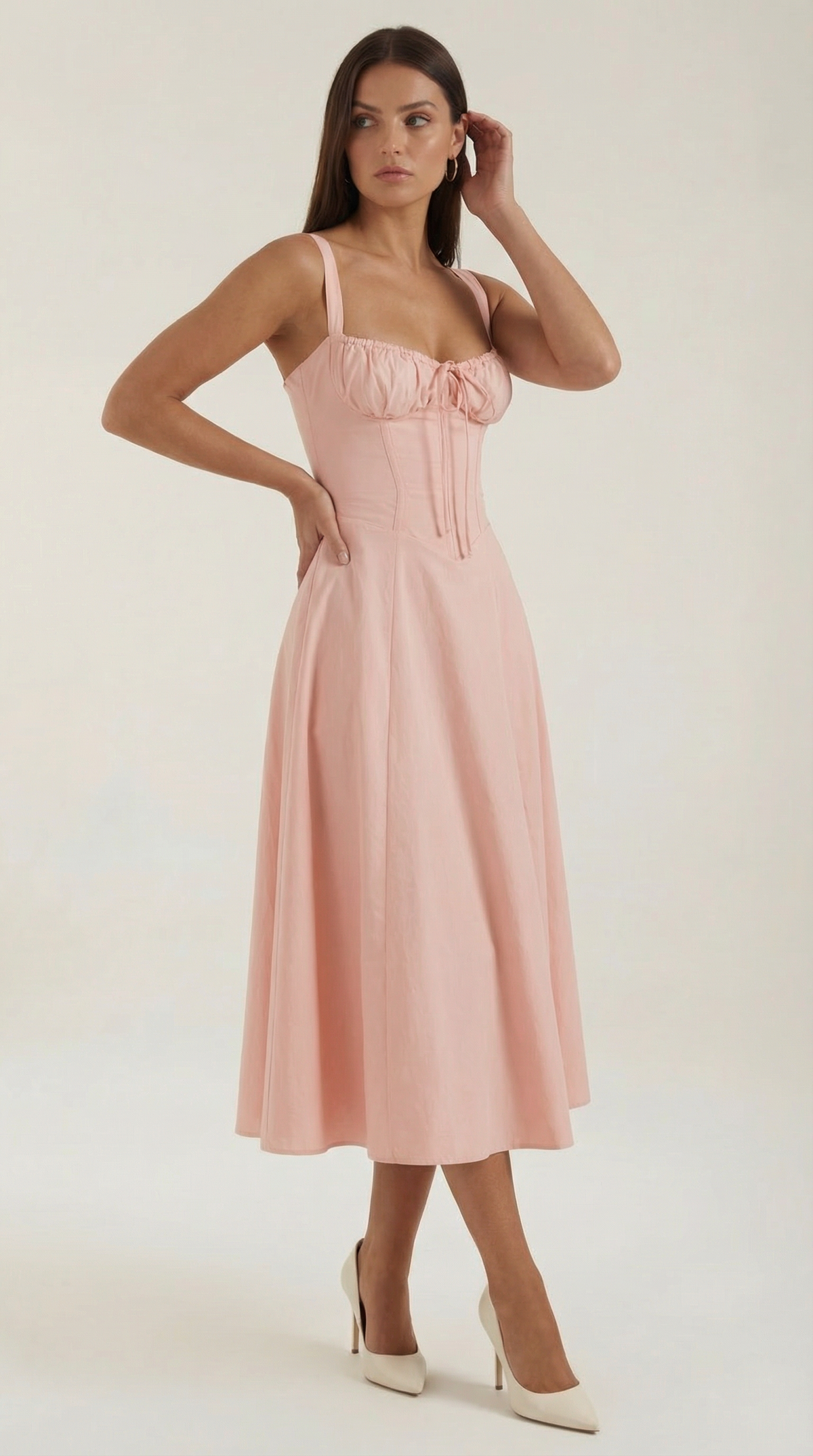 Jade Laced Midi Dress - Elegant Casual Wear for Women - Perfect for Parties and Events