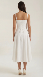 Jade Laced Midi Dress - Elegant Casual Wear for Women - Perfect for Parties and Events