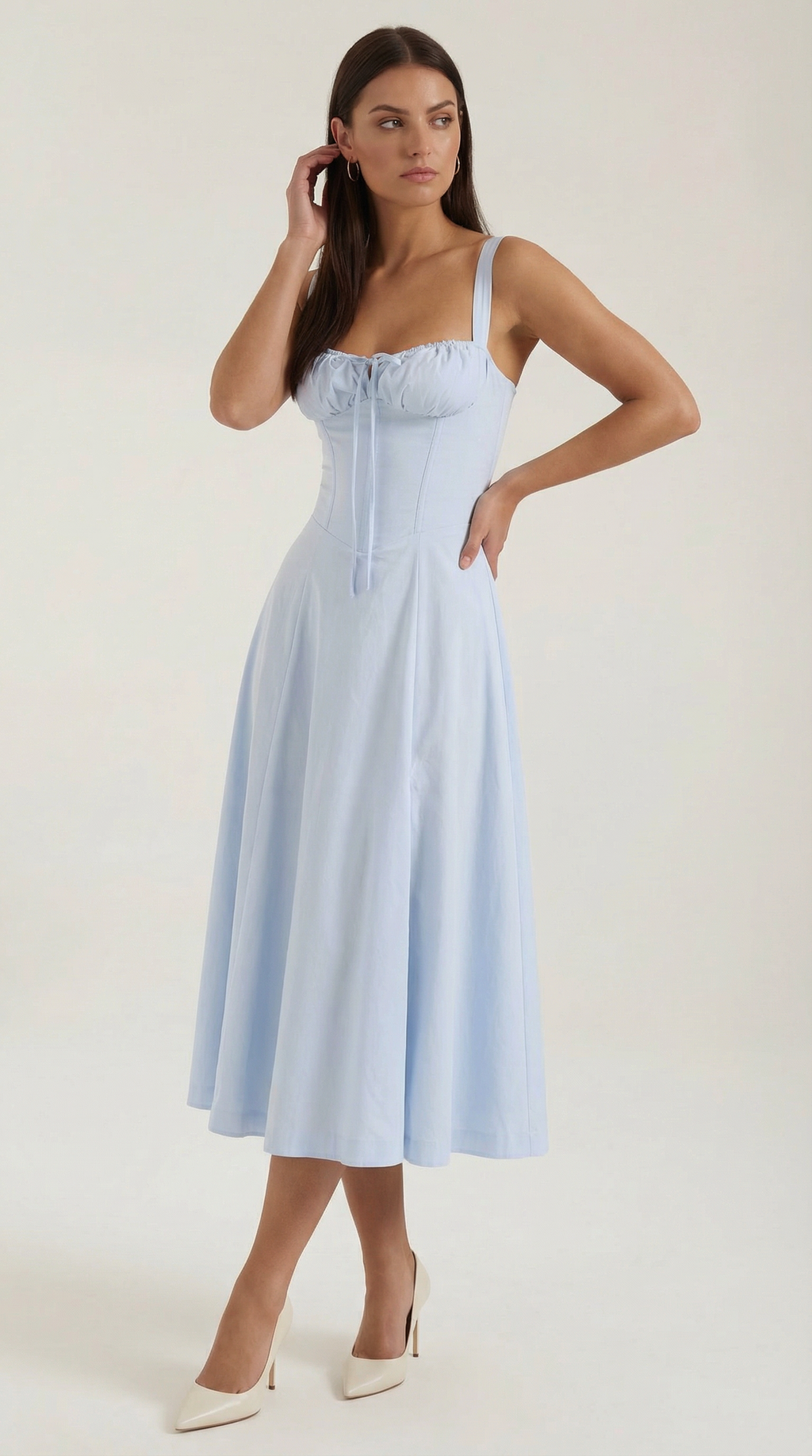 Jade Laced Midi Dress - Elegant Casual Wear for Women - Perfect for Parties and Events