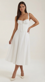 Jade Laced Midi Dress - Elegant Casual Wear for Women - Perfect for Parties and Events