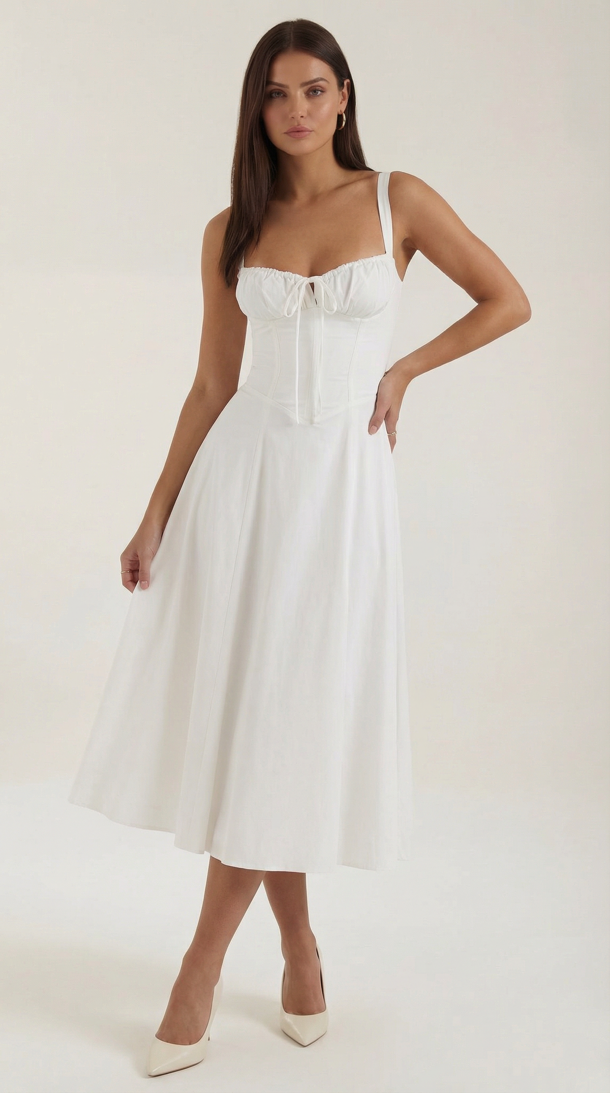 Jade Laced Midi Dress - Elegant Casual Wear for Women - Perfect for Parties and Events