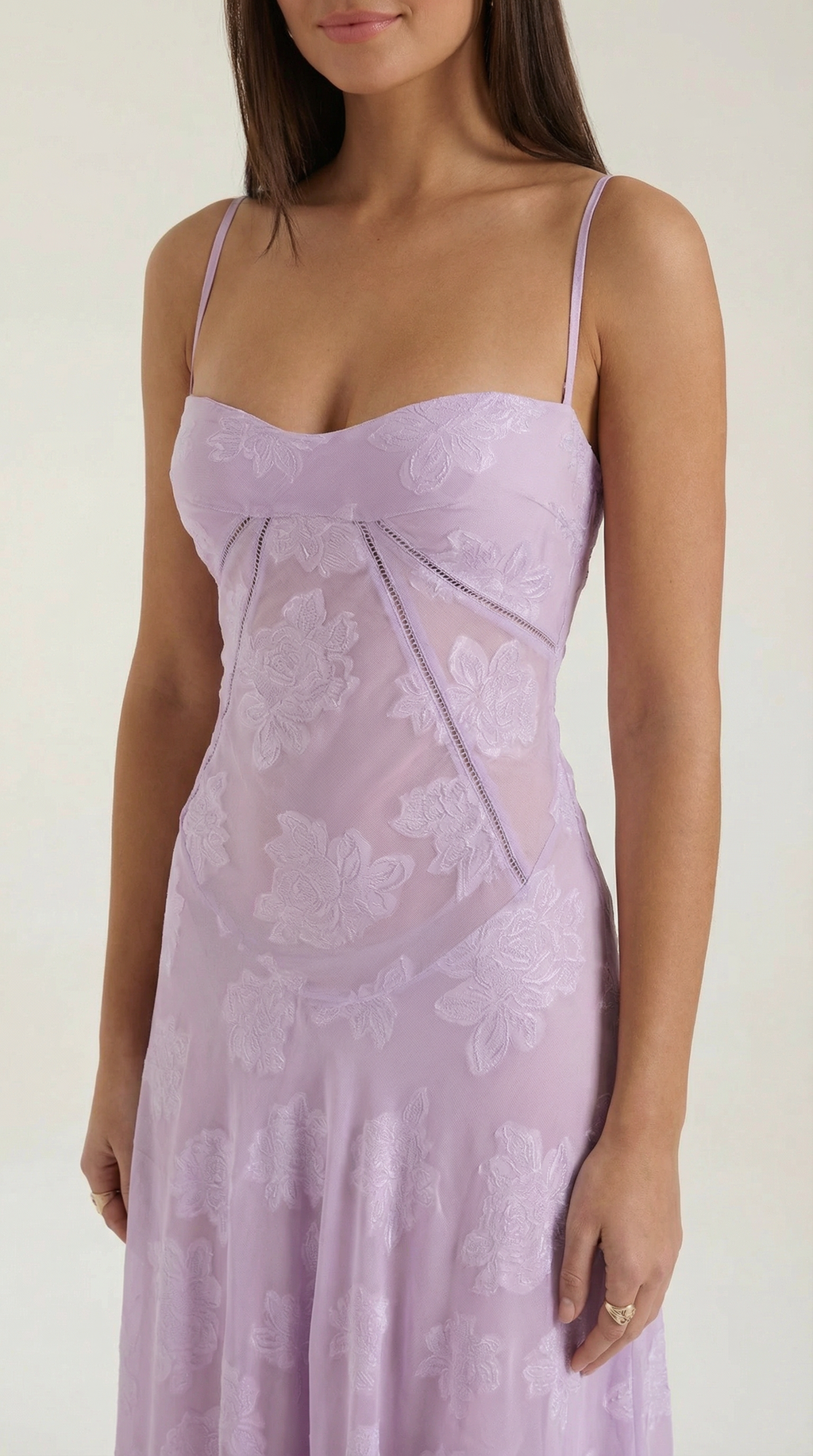 Lace Maxi Dress for Women - Elegant Floral Design - Perfect for Formal Events and Special Occasions