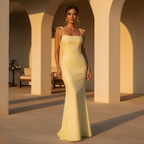 Lemon Floral Jacquard Maxi Dress for Women - Elegant Summer Wear