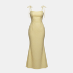 Lemon Floral Jacquard Maxi Dress for Women - Elegant Summer Wear