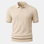 Linen Cotton Knit Polo Shirt for Men - Casual Summer Wear, Short Sleeve