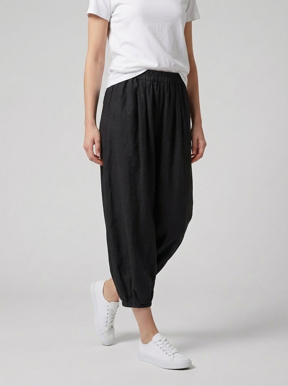 Linen Harem Pants for Women - Loose Fit Casual Trousers for Summer Wear