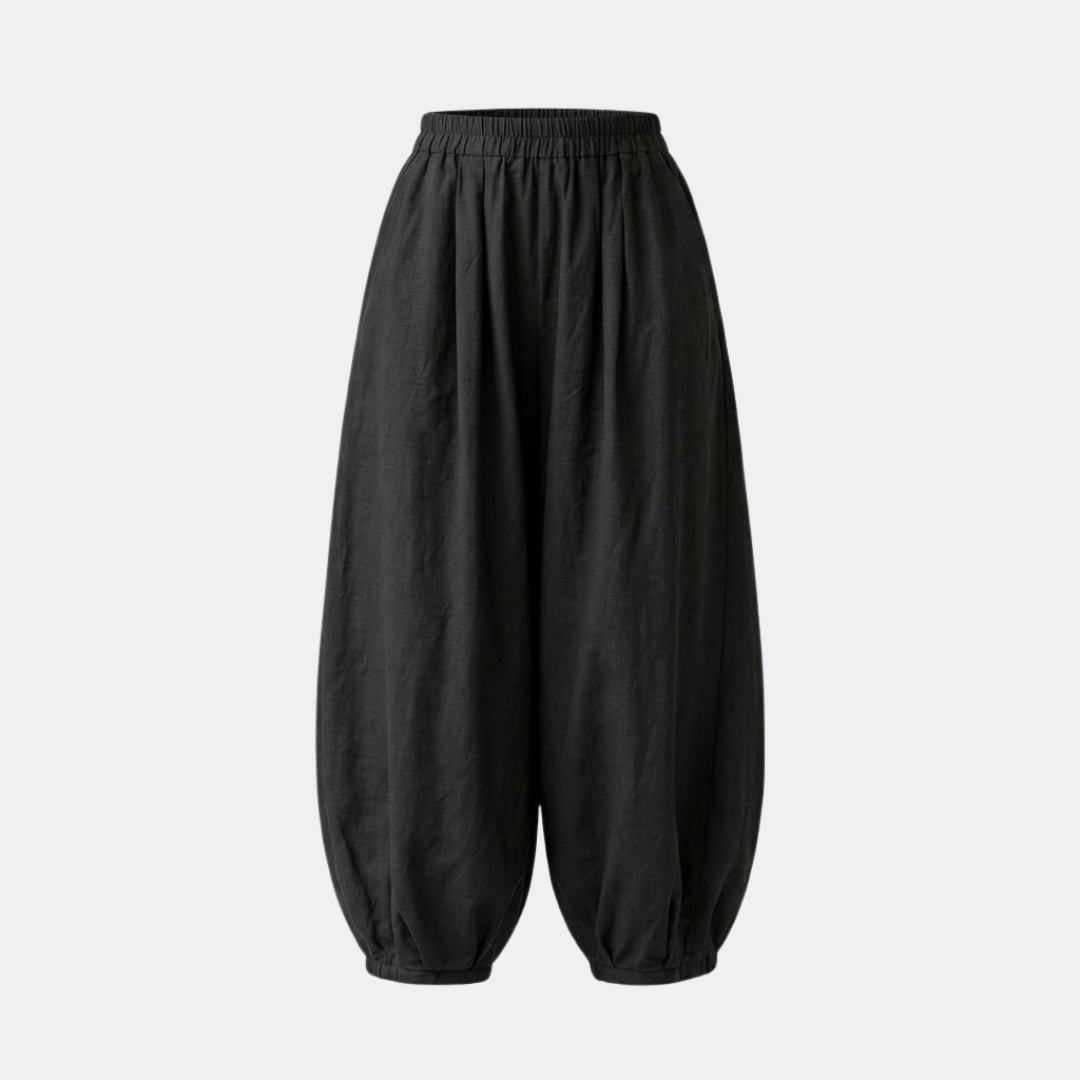 Linen Harem Pants for Women - Loose Fit Casual Trousers for Summer Wear