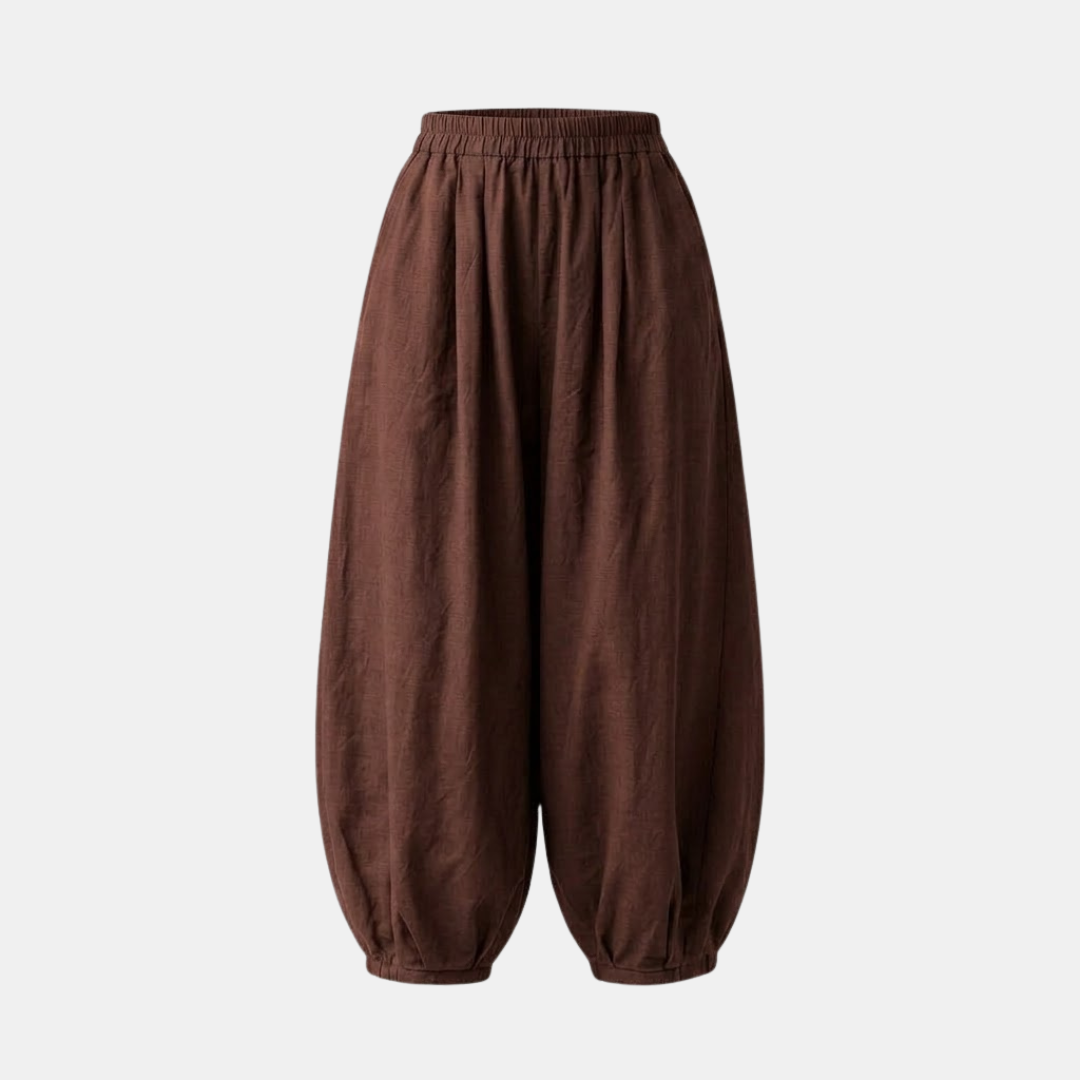 Linen Harem Pants for Women - Loose Fit Casual Trousers for Summer Wear