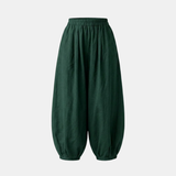 Linen Harem Pants for Women - Loose Fit Casual Trousers for Summer Wear