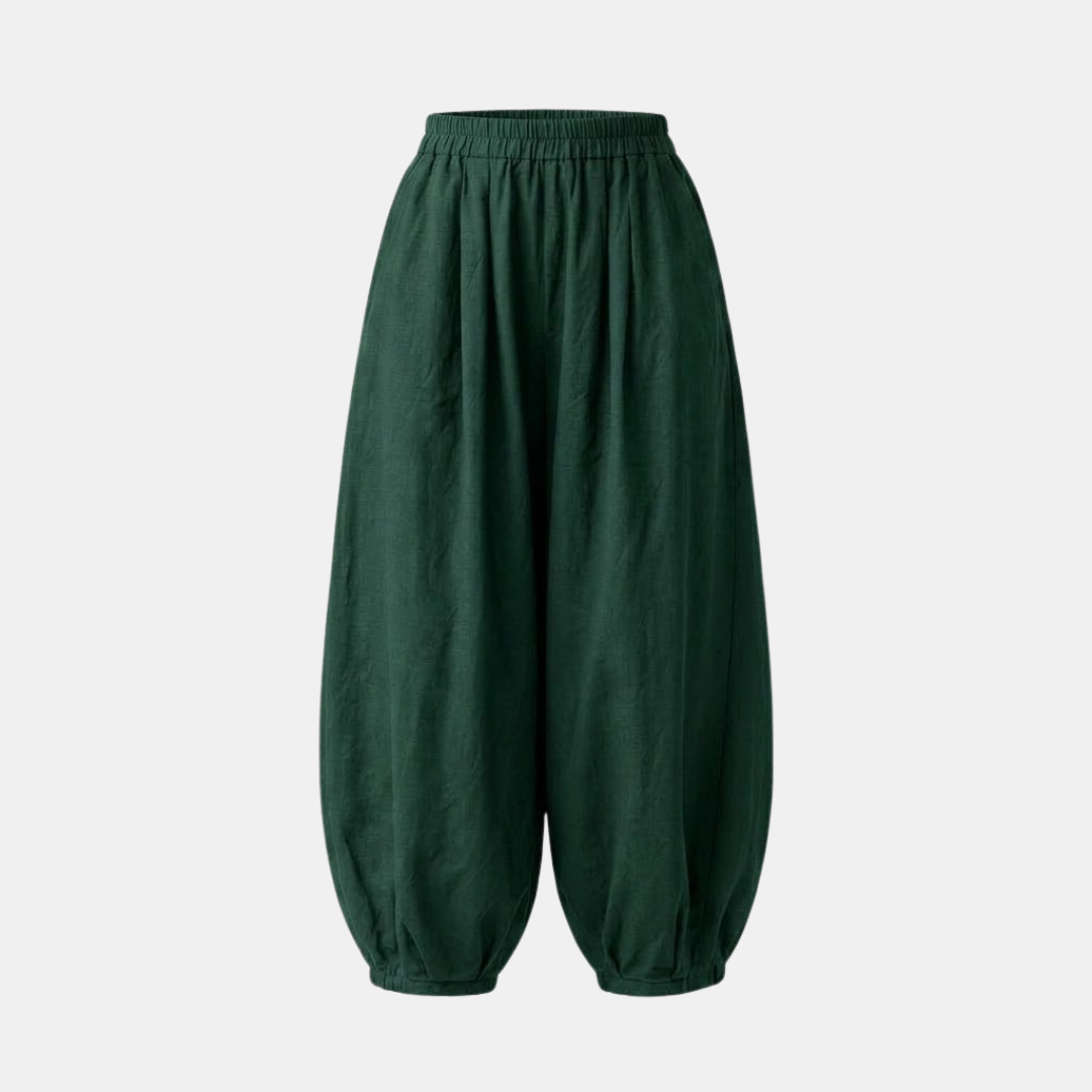 Linen Harem Pants for Women - Loose Fit Casual Trousers for Summer Wear