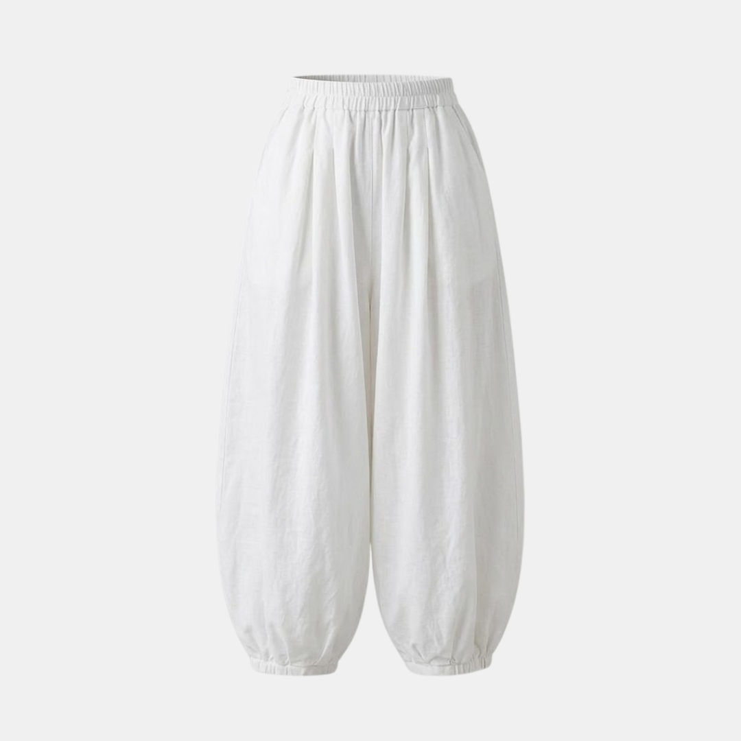 Linen Harem Pants for Women - Loose Fit Casual Trousers for Summer Wear