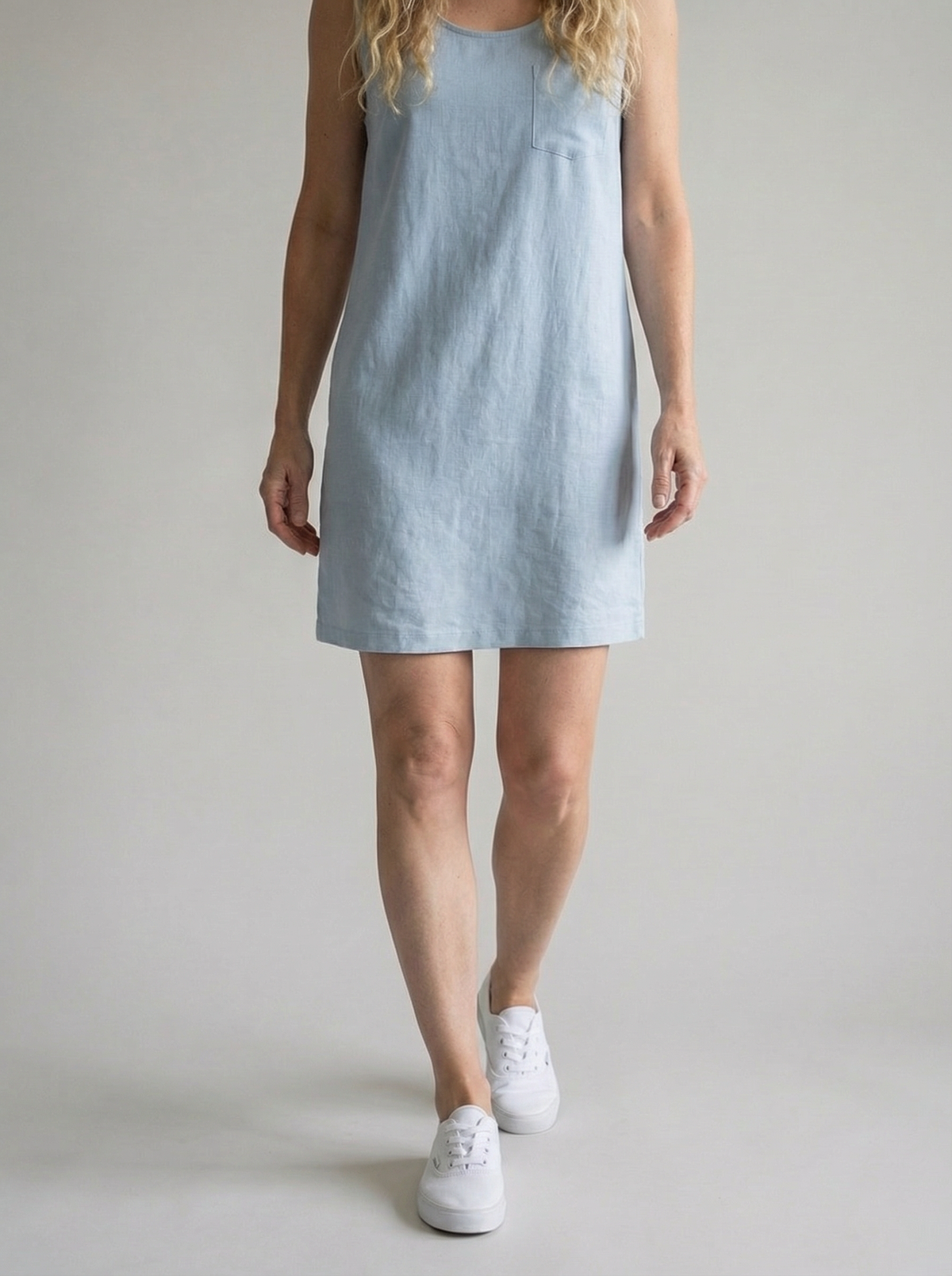 Linen Sleeveless Midi Dress for Women - Summer Casual Wear